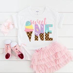 Sweet one ice cream girls 1st birthday shirt, first birthday shirt, ice cream birthday, ice cream party, birthday girl shirt, first birthday