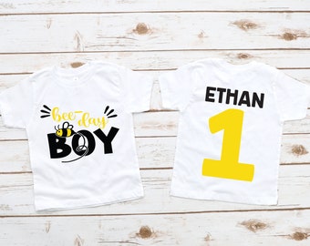 Bee-day birthday shirt, boy birthday shirt, bee party, bee 1st birthday, bee party theme,  birthday boy shirt, 1st birthday boy