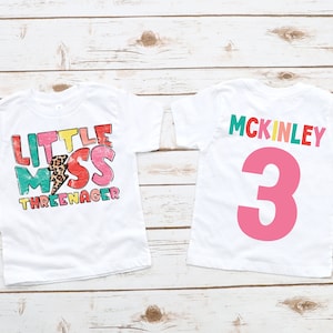 Little Miss Threenager birthday shirt, 3rd birthday shirt, third birthday, threenager shirt, girl birthday shirt, 3rd birthday party