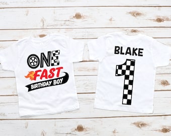 One fast birthday boy 1st race car shirt, racecar birthday shirt, birthday boy shirt, race car birthday party, race car t-shirt, custom race