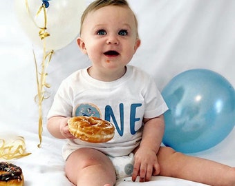 Donut 1st first birthday shirt,  first birthday shirt, donut birthday, donut party, birthday boy shirt, kids donut birthday shirt, 1st boy