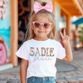 Floral name shirt, Flower name shirt, wild flower birthday, girls floral shirt, personalized girls shirt, custom name shirt, Flower shirt