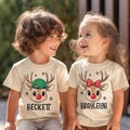 Christmas kid toddler personalized boy girl custom name reindeer shirt, Kid Christmas shirt, Christmas shirt for kids, Toddler Christmas