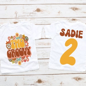 Two groovy shirt, retro vintage hippie ,2nd birthday shirt, retro birthday party, girl birthday shirt, groovy second birthday, groovy shirt