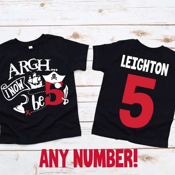 Pirate birthday boy personalized custom kids 5TH , kids pirate shirt, custom pirate shirt, pirate party, fifth birthday, 5th birthday