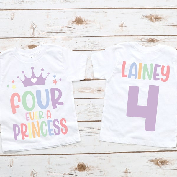 4th birthday shirt girl, princess birthday shirt, four year old birthday shirt, princess birthday , girl birthday shirt, princess shirt