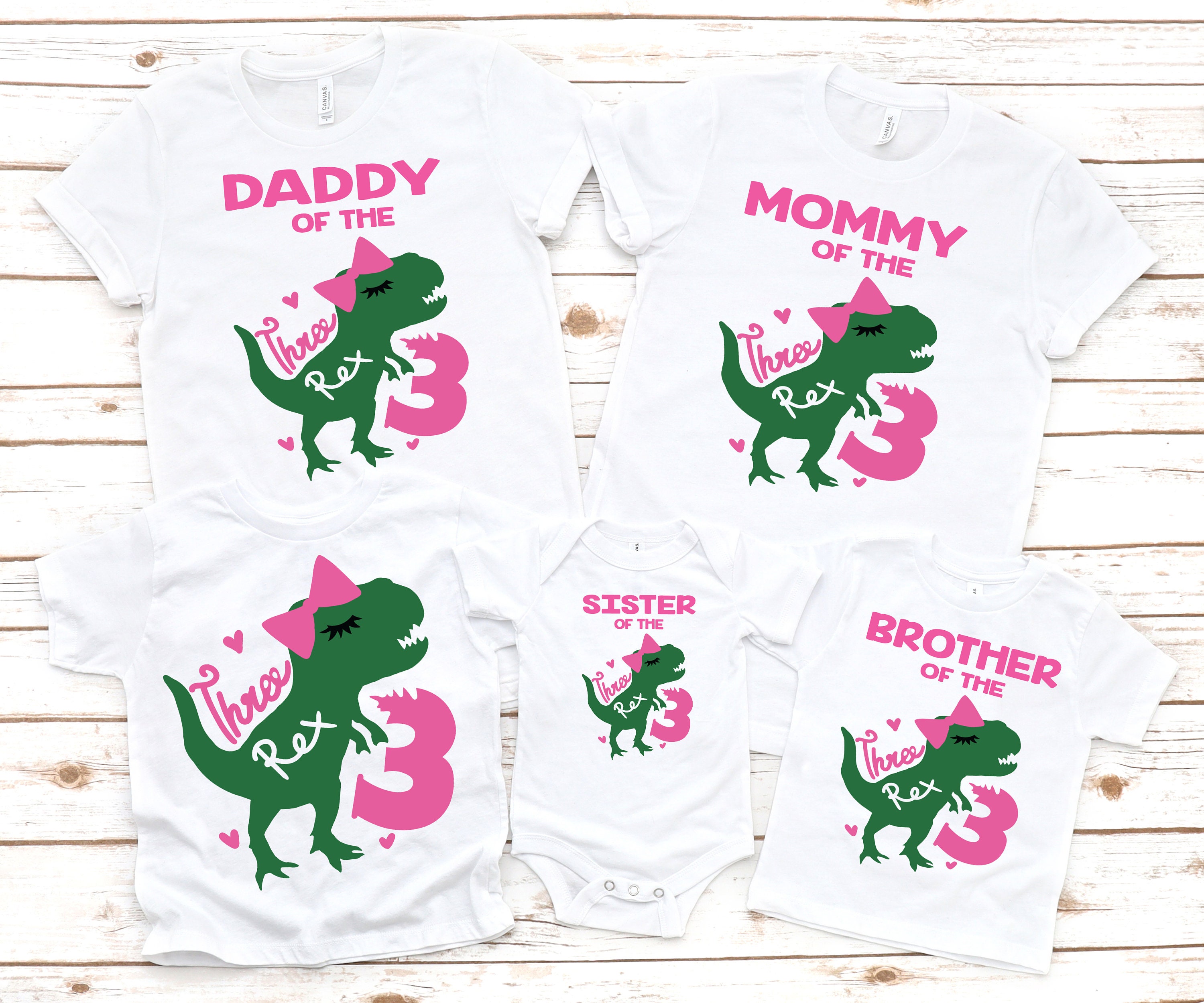 Family three rex rex girl dinosaur birthday shirt rex birthday shirt,  girl dinosaur birthday shirt, 3rd birthday shirt, family shirts