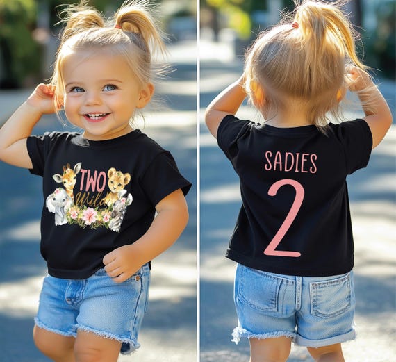 Two wild safari floral zoo animal girls 2nd birthday shirt, second birthday shirt, two wild party, two wild shirt, second birthday gift