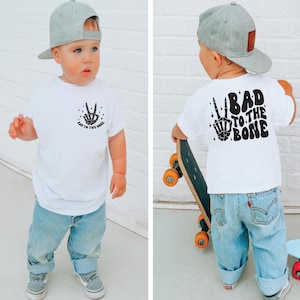 Bad two the bone, 2nd birthday shirt, skull birthday shirt, boy birthday shirt, girl birthday shirt, rock n roll birthday , bad 2 the bone