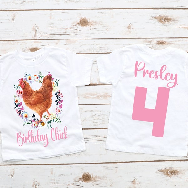 Chicken birthday shirt, birthday girl shirt, chicken party, birthday chick, chicken theme, girl birthday party, birthday girl shirt