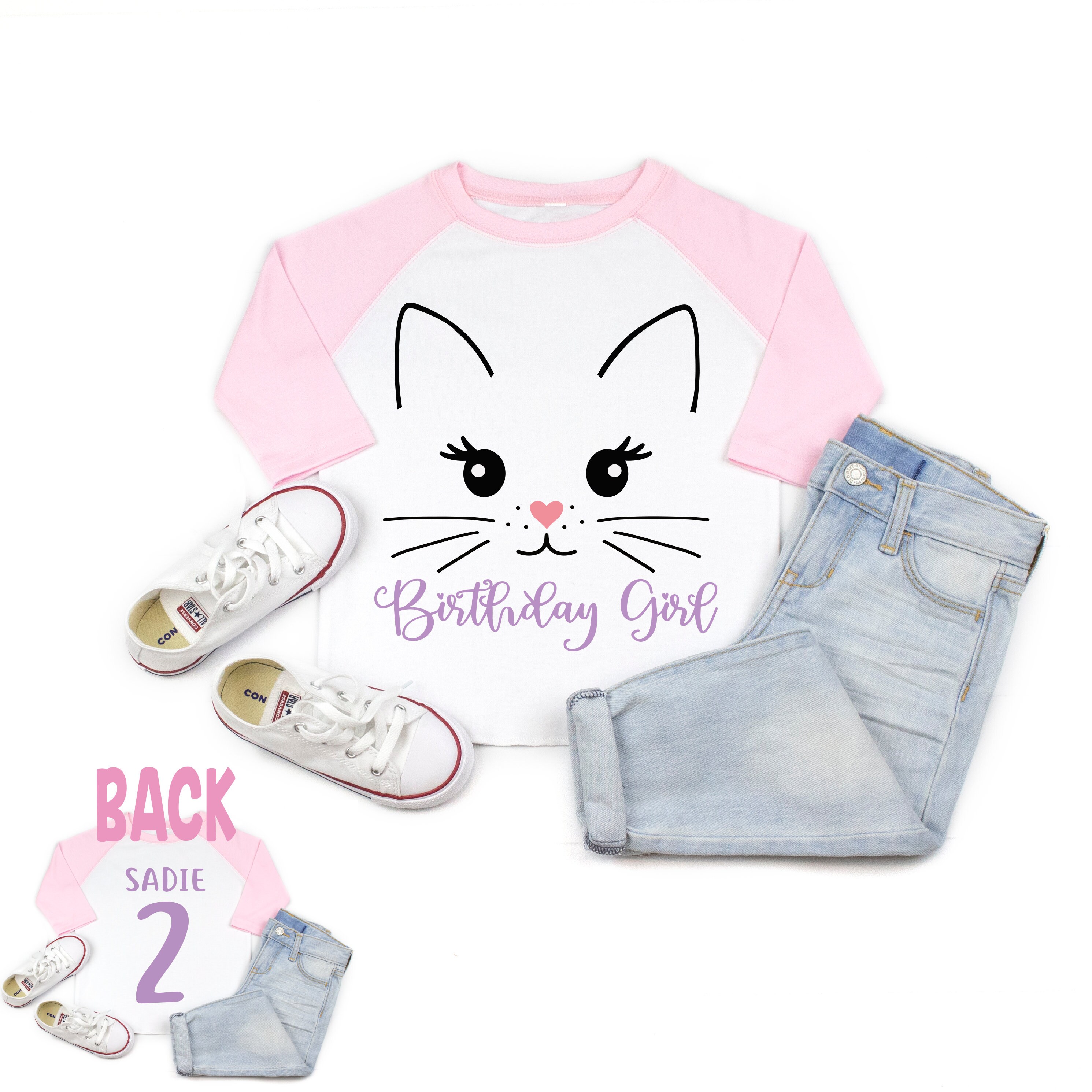 Cat Birthday Shirt Kitty Birthday Shirt Girl Birthday Shirt Etsy