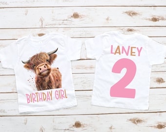 Cow birthday shirt, highland cow shirt, farm birthday, cow theme birthday party, moo moo I'm two, 2nd birthday shirt, girl birthday shirt