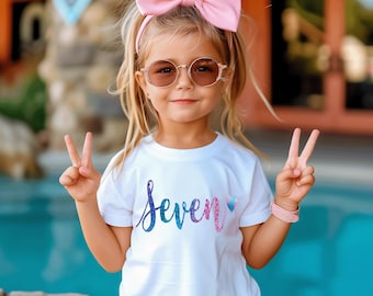 Seventh birthday shirt girl , 7th birthday, 7th birthday shirt, 7th birthday girl, 7 year old girl gift, 7 year old birthday shirt, girl 7th