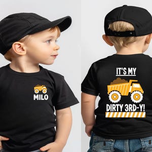 Dirty 3RD-Y birthday shirt, dump truck birthday, construction birthday , construction party , boys 3rd birthday shirt, 3rd birthday party BLACK
