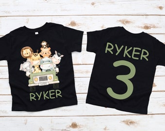 Safari custom name jungle zoo animals personalized birthday shirt, wild one, two wild, zoo shirt, safari shirt, birthday shirt, 1st birthday