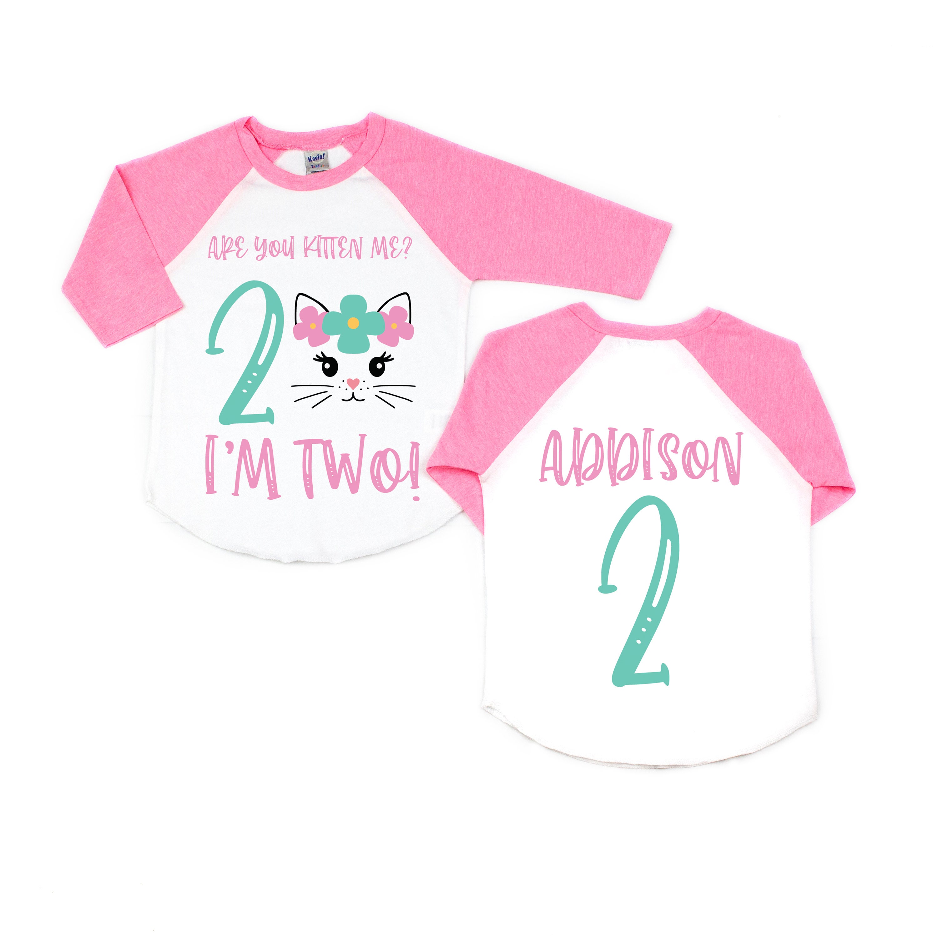 Cat Kitty 2ND birthday shirt girl birthday shirt second | Etsy