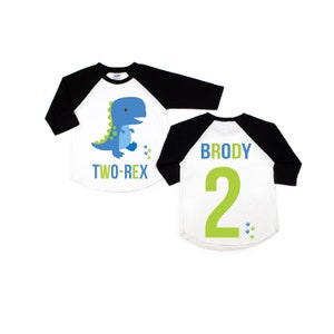 Two rex shirt, dinosaur boys 2nd birthday , two years old , dinosaur boy shirt, dinosaur birthday shirt, 2nd birthday , boy birthday shirt