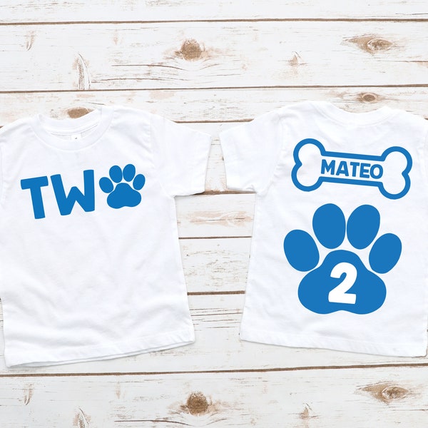 Boys 2nd birthday puppy shirt, 2nd birthday shirt,  boy birthday shirt, second birthday, let's pawty, puppy birthday, dog birthday shirt