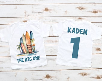 Surfer birthday shirt, the big one, surfing birthday shirt, beach birthday , beach theme party, boy birthday shirt, 1st birthday shirt