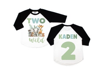 Two wild shirt ,2nd birthday shirt , two wild shirt, two wild birthday boy, wild birthday shirt, boys wild shirt, safari animals jungle zoo
