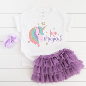 Unicorn 2ND I am two magical second girl birthday shirt , unicorn birthday , unicorn shirt, unicorn birthday outfit, girl birthday shirt