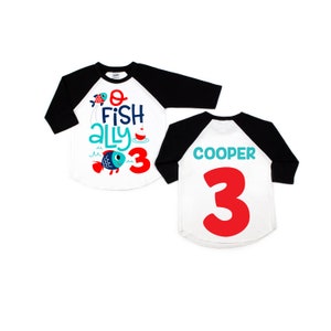 Ofishally 3 three boys third birthday fishing shirt, 3rd birthday shirt, fishing birthday , fishing theme party, boy birthday shirt