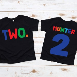 Two shirt boys second birthday shirt, 2nd birthday boy, two birthday shirt, boy birthday shirt, two year old birthday shirt, boy birthday