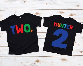 Two shirt boys second birthday shirt, 2nd birthday boy, two birthday shirt, boy birthday shirt, two year old birthday shirt, boy birthday