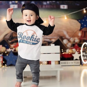 Rookie of the year boys baseball birthday shirt, baseball birthday , baseball theme, baseball shirt, baseball party, sports birthday party