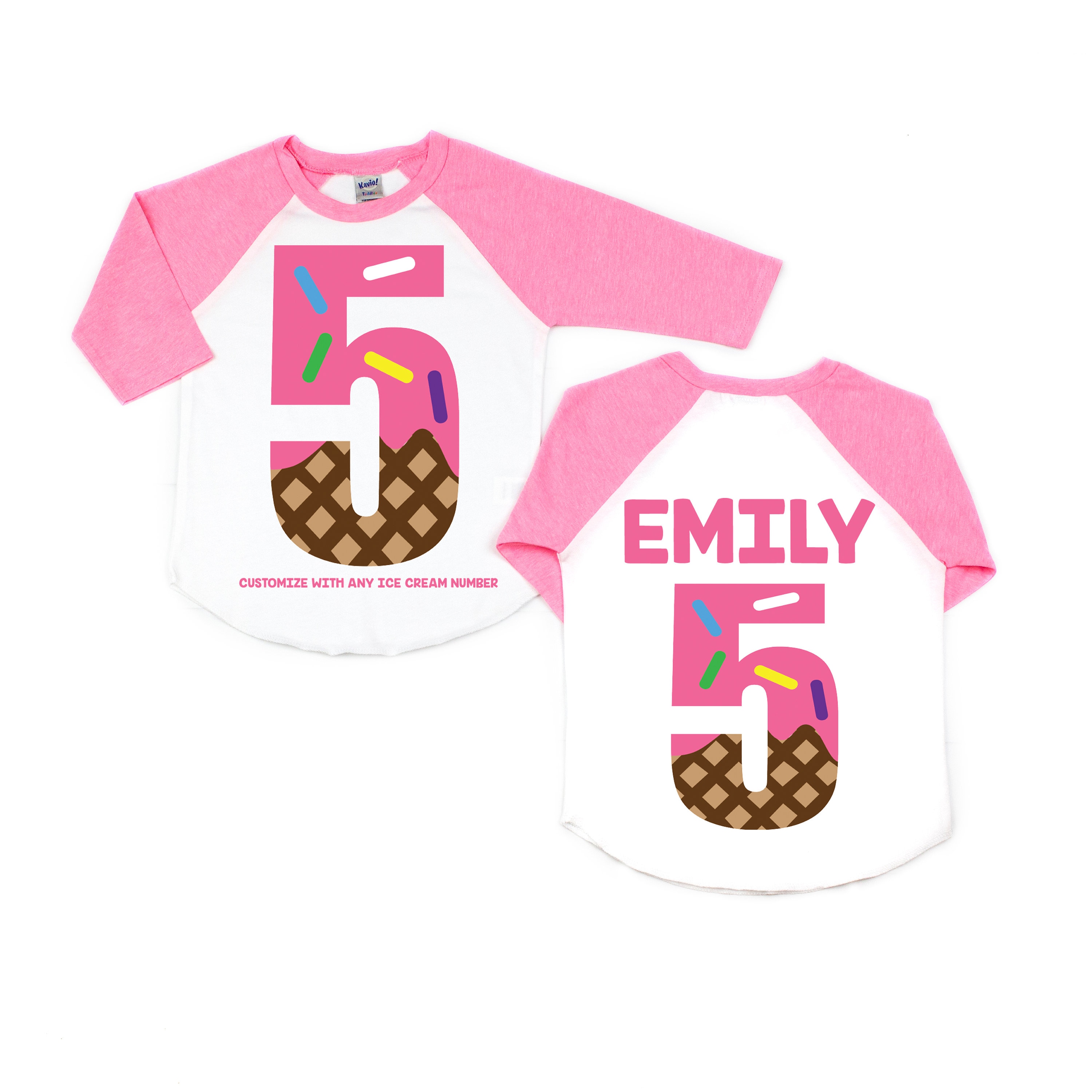 Ice Cream 5th Birthday Girl Shirt Ice Cream Birthday Shirt Etsy