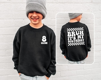 Bruh Its My Birthday Shirt, Funny Boys Birthday Shirt, Race Theme Birthday Shirt, Toddler Boy Birthday Outfit, Custom Age Shirt, Birthday T