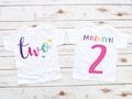 2nd birthday shirt , two shirt, birthday girl shirt, two year old birthday, 2nd birthday outfit, heart shirt, Two rainbow heart girls second