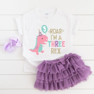 Three rex 3 rex girl dinosaur birthday shirt , 3 rex birthday shirt, girl dinosaur birthday shirt, 3rd birthday shirt, dinosaur birthday