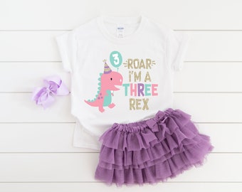Three rex 3 rex girl dinosaur birthday shirt , 3 rex birthday shirt, girl dinosaur birthday shirt, 3rd birthday shirt, dinosaur birthday