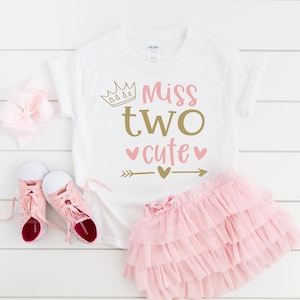 Miss two cute 2nd second girl birthday shirt, birthday girl shirt, 2nd birthday outfit, princess shirt, cute birthday shirt, birthday girl