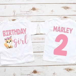 Fox girl birthday shirt, girl birthday shirt, girl birthday party, fox party, fox birthday, fox theme, girl birthday, custom fox shirt