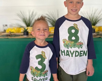 Reptile birthday shirt, lizard shirt, snake shirt, boy reptile shirt, girl reptile shirt, ANY name ANY age, birthday shirt, reptile party