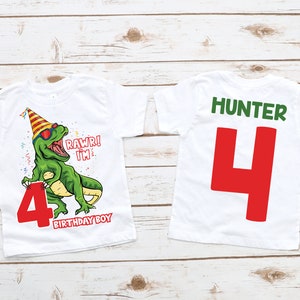 Dinosaur rawr I'm 4 birthday boy 4th fourth birthday shirt, dinosaur 4th birthday shirt, dinosaur birthday, dinosaur shirt , fourth birthday