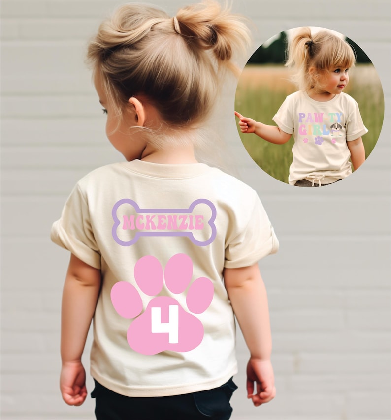 Let's pawty puppy birthday shirt, let's paw-ty, puppy birthday, dog birthday, puppy party, dog birthday party, pawty shirt, girl birthday image 6
