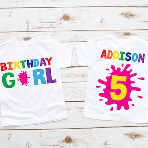 Paint splatter art girl birthday shirt, paint party, art party, art birthday shirt, girl birthday shirt, rainbow birthday , paint birthday