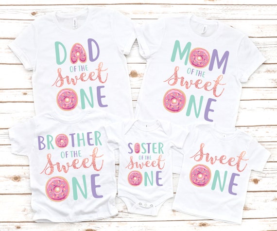 Donut Funny 1st Birthday Shirt Matching Family Cake Donut Funny 1st Birthday Shirt Matching Family Cake