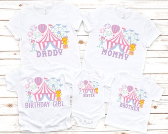 Family circus matching pastel birthday shirts, circus birthday, circus shirt, circus party, circus theme, boy birthday , girl birthday