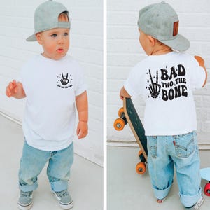 Bad two the bone, 2nd birthday shirt, skull birthday shirt, boy birthday shirt, girl birthday shirt, rock n roll birthday , bad 2 the bone