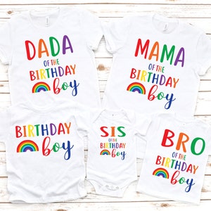 Family rainbow birthday shirts, rainbow birthday shirt, rainbow birthday party, boy birthday party, rainbow theme, matching birthday