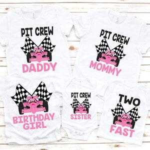 Family race car girl birthday shirts, racecar birthday shirt, matching racecar shirts , race car birthday party, race car t-shirt, pit crew