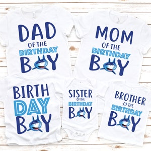 Family shark matching birthday boy shirts,  shark birthday, shark theme party, shark shirt, boy birthday shirt, birthday boy shirt, sharks