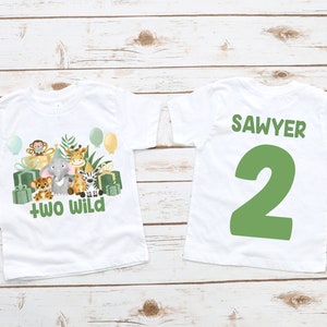Two wild shirt safari animals jungle zoo 2nd second birthday , two wild shirt, two wild birthday boy, 2nd birthday shirt, boys wild shirt