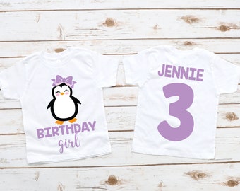 Penguin birthday shirt, girl birthday shirt, girl birthday party, Penguin party, penguin birthday, penguin theme, girl birthday, penguin
