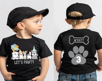 Let's pawty puppy birthday shirt, let's paw-ty, puppy birthday, dog birthday, puppy party, dog birthday party, pawty shirt, boy birthday tee