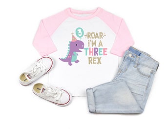 Three rex 3 rex girl dinosaur birthday shirt , 3 rex birthday shirt, girl dinosaur birthday shirt, 3rd birthday shirt, dinosaur birthday
